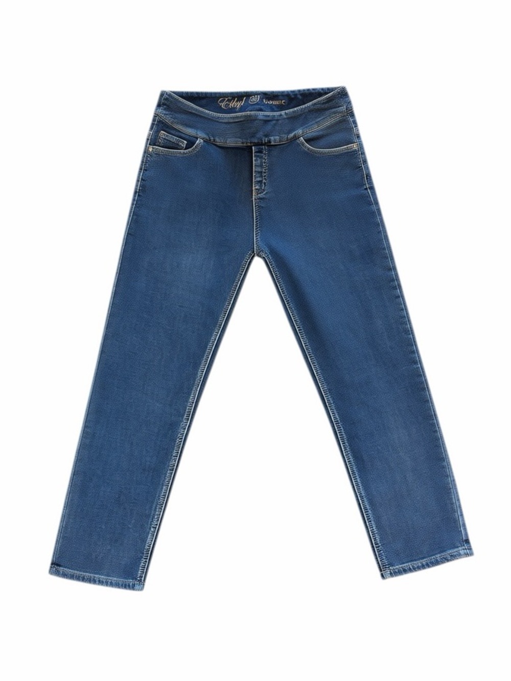 Ethyl Classic Size 10 Pull On Stretch Jeans Blue Straight Leg 26” Inseam